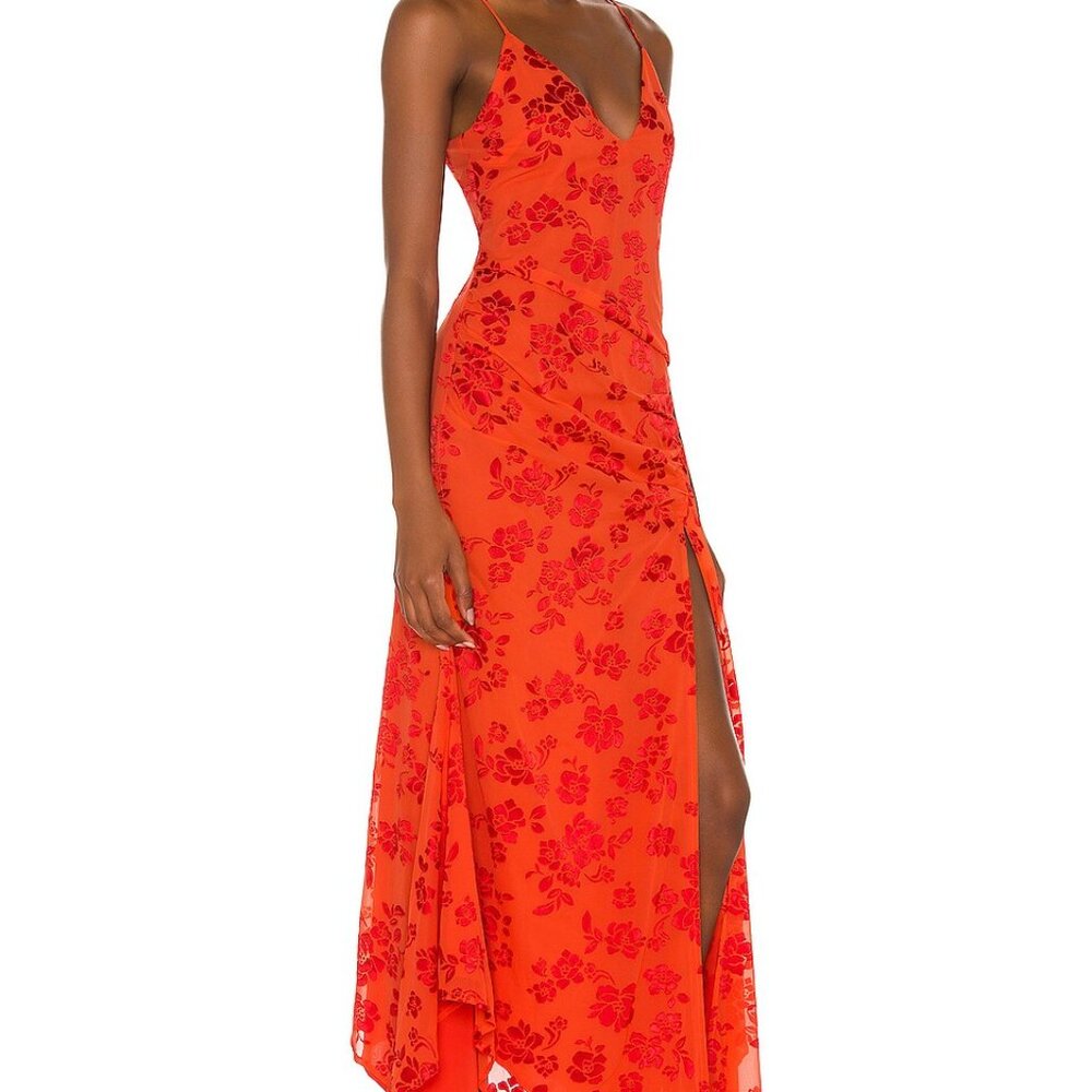 Evangeline Gown in Red Orange